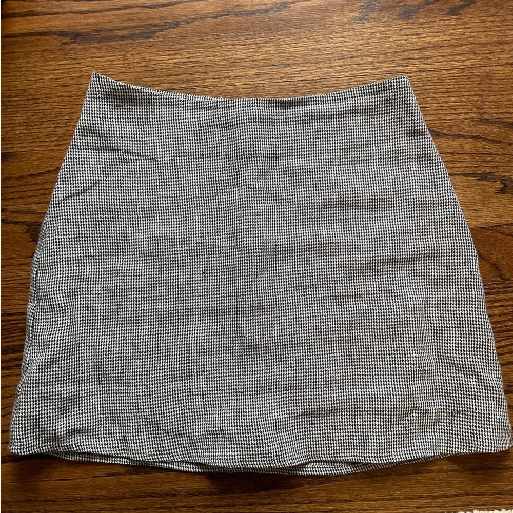 Reformation Checked Linen Mini Skirt